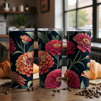 Vibrant Floral Design Tumbler Cup for Hot and Cold Drinks