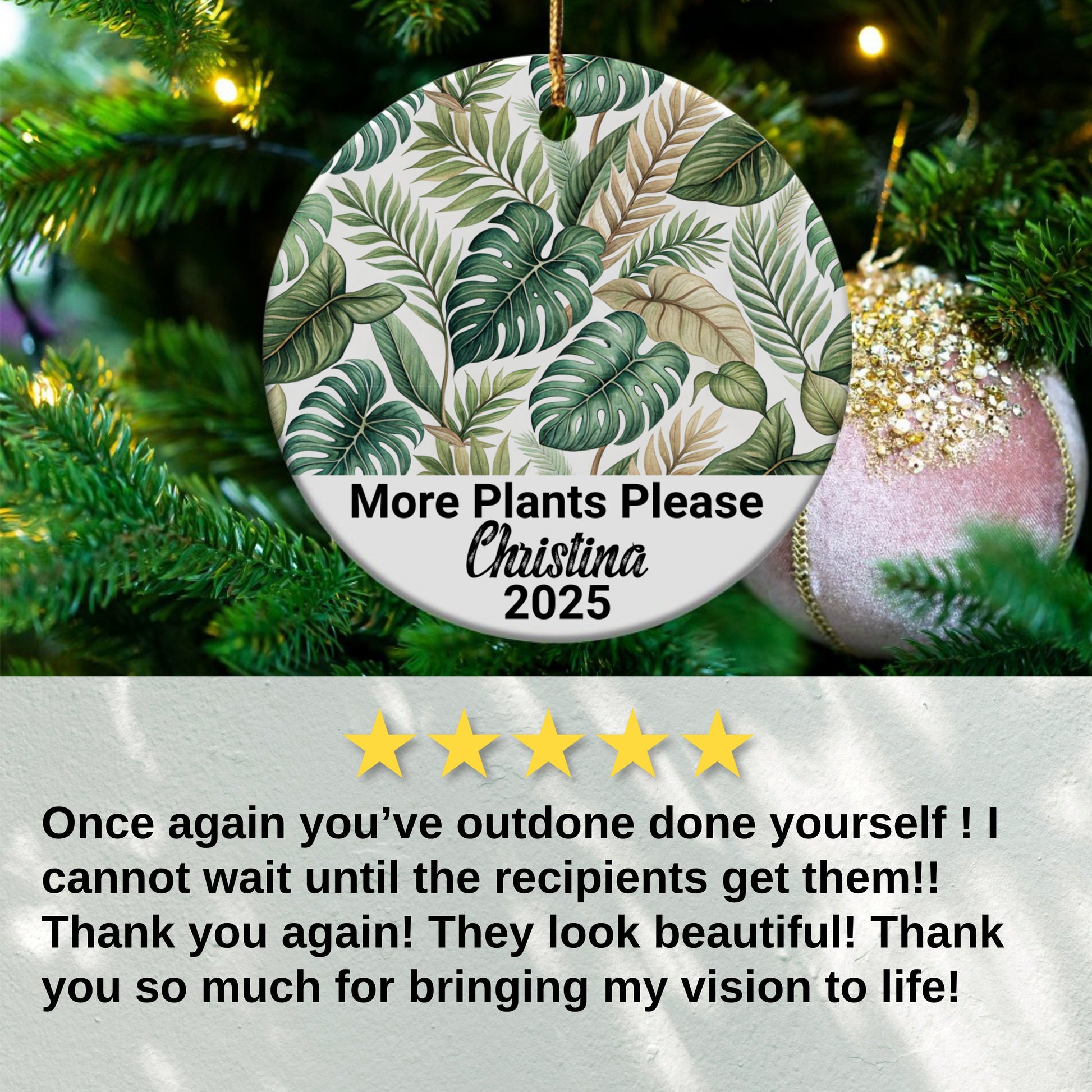 More Plants Please Personalized Ornament product