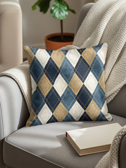 Geometric Argyle Pattern Decorative Throw Pillow Cover