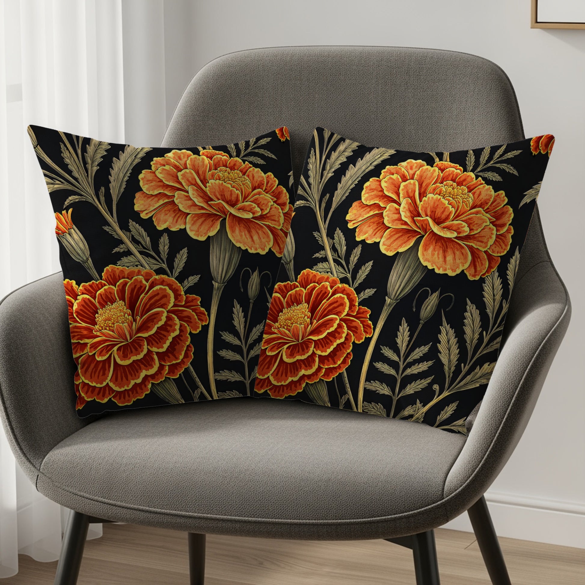 Floral Patterned Decorative Throw Pillow Set
