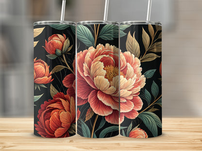Elegant Floral Design Insulated Tumbler Custom Cup