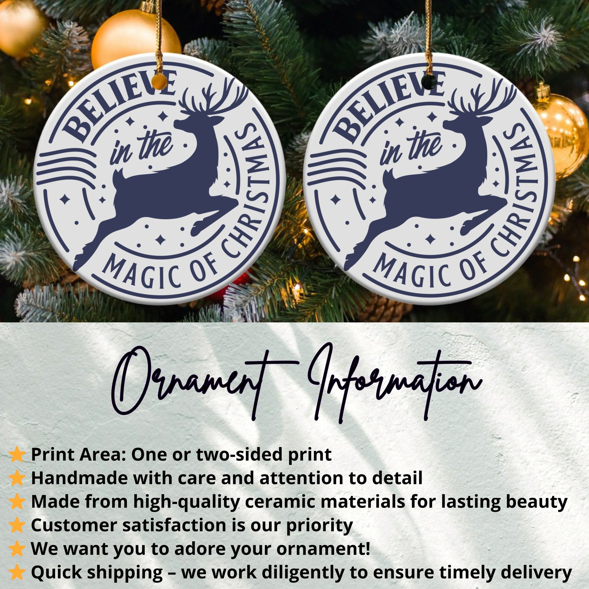 Believe in the Magic of Christmas Ornament product type
