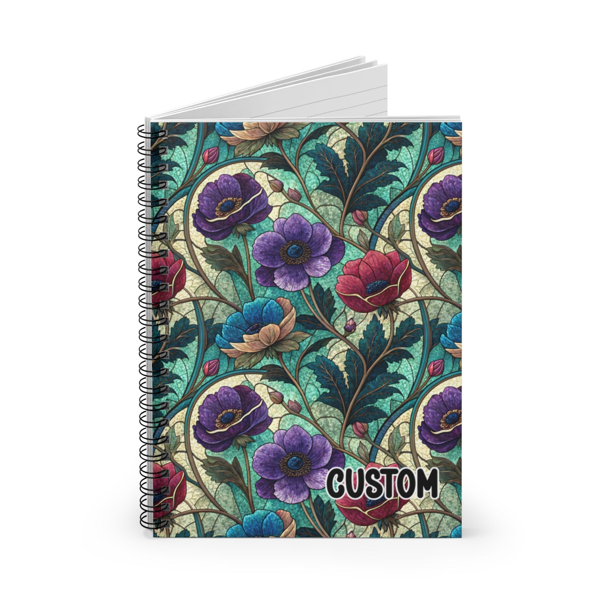 Colorful Floral Pattern Custom Spiral Notebook