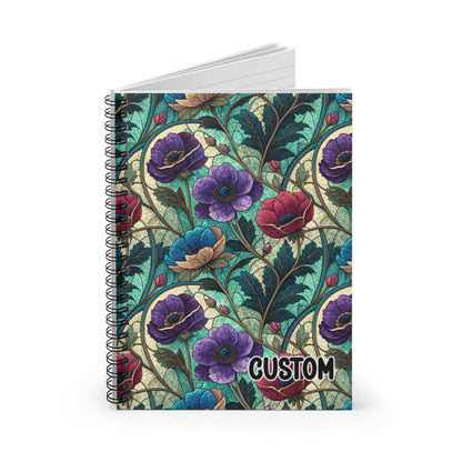 Colorful Floral Pattern Custom Spiral Notebook