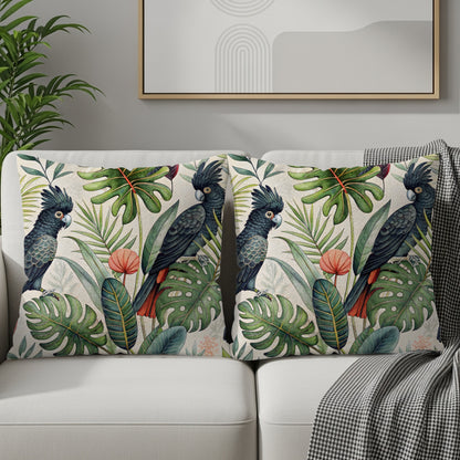 Tropical Parrot Print Decorative Throw Pillow Set