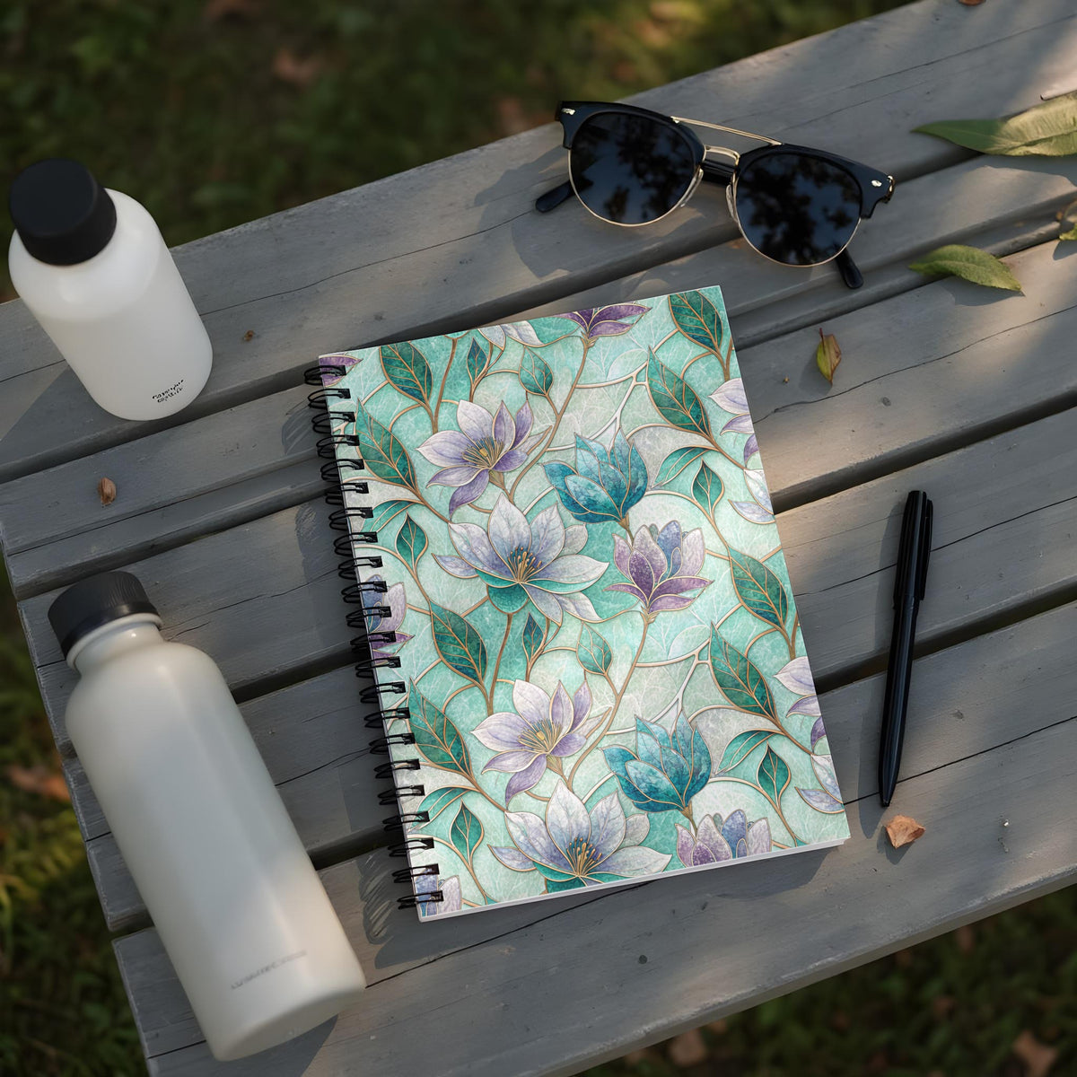 Beautiful Floral Design Spiral Bound Notebook