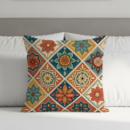 Colorful Floral Pattern Decorative Pillow