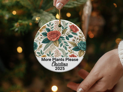 Floral More Plants Please Custom Ornament product type