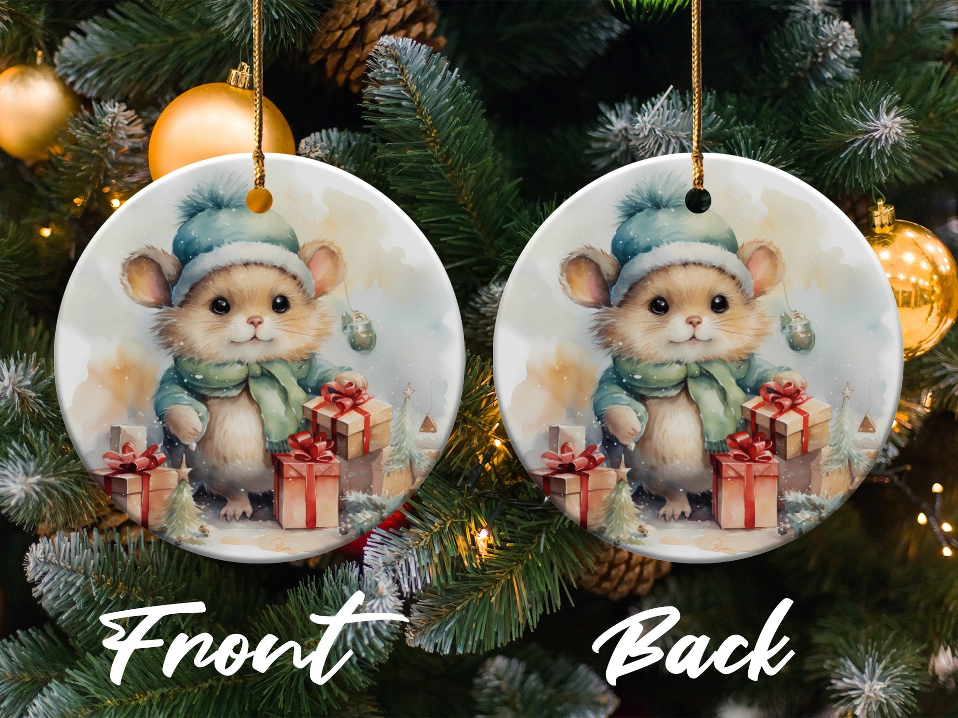 Cute Christmas Mouse Ornaments for Tree Decoration product type