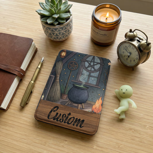 Custom Witchy Cauldron and Herbs Design Notebook