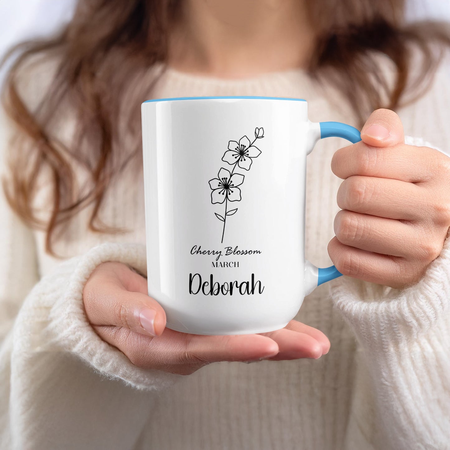 Cherry Blossom March Personalized Name Mug