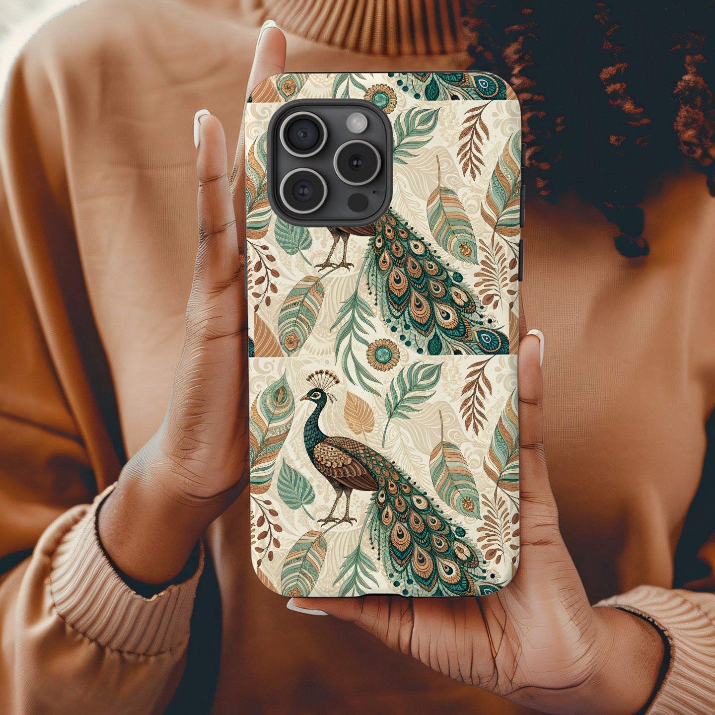 Elegant Peacock Design Decorative Phone Case