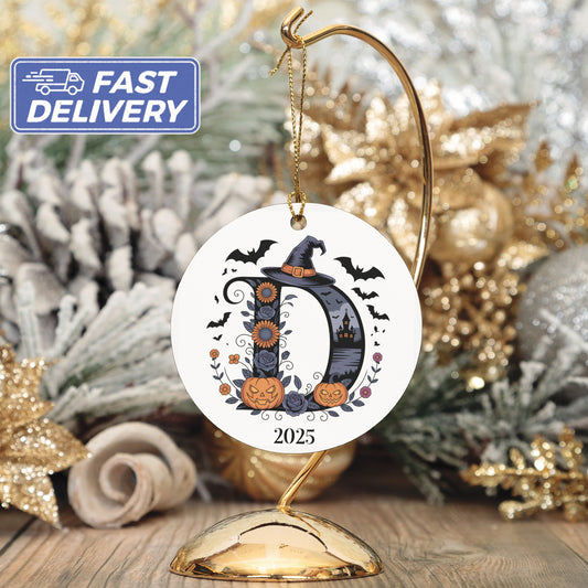 Personalized 2025 Letter D Halloween Ornament product type
