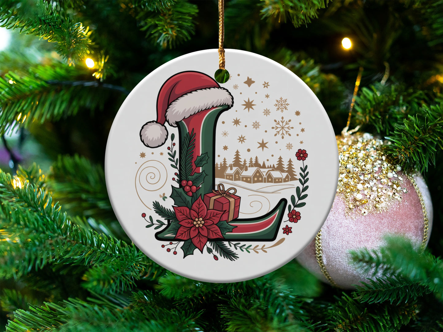 Personalized Festive Christmas Ornament L product