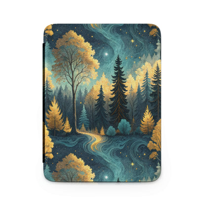 Mystical Forest Path Under Starry Night Kindle Case