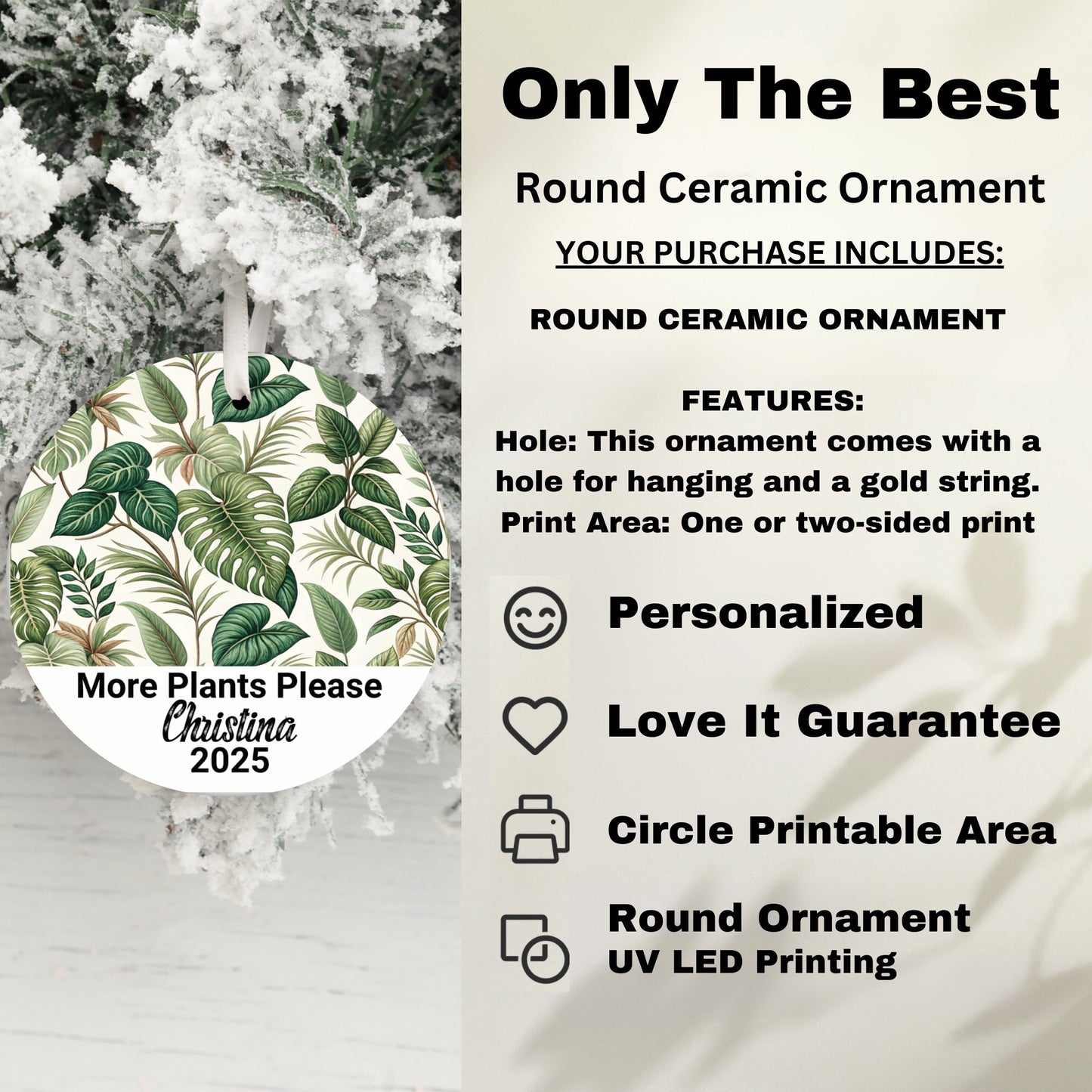 Only The Best Round Ceramic Ornament product type