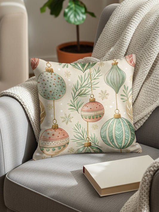 Pastel Repeat Pattern on Beige Background Throw Pillows - Walk Greener