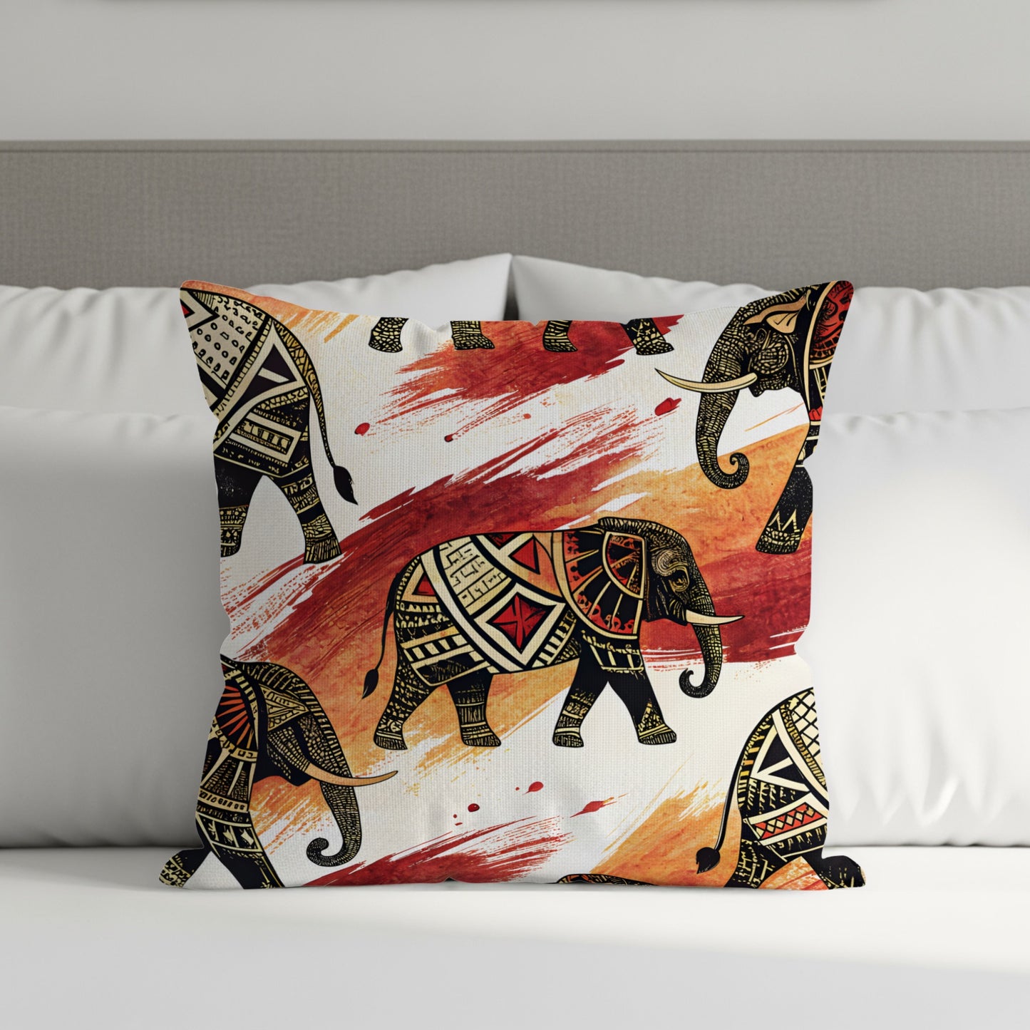 Decorated Elephant Pattern African Theme Style Pillows & Pillow Cases - Walk Greener