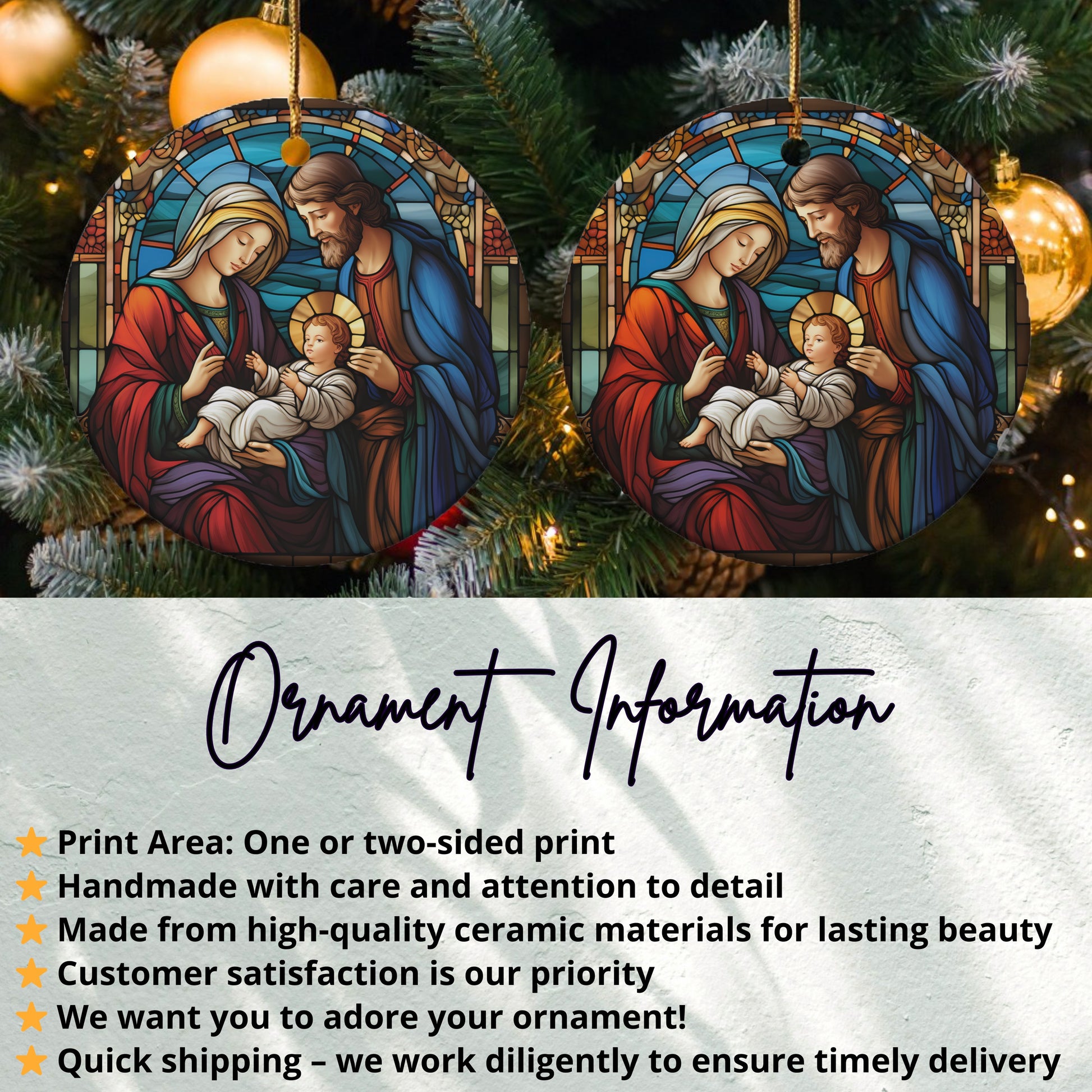 Nativity Family Christmas Tree Hanging Ornament product