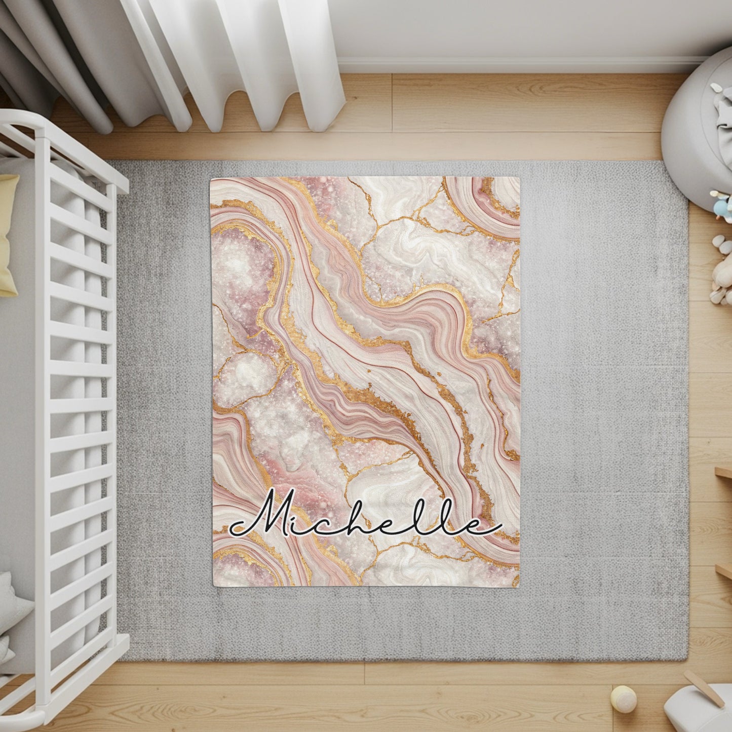 Elegant Custom Name Agate Design Print Personalized Custom Blanket - Walk Greener