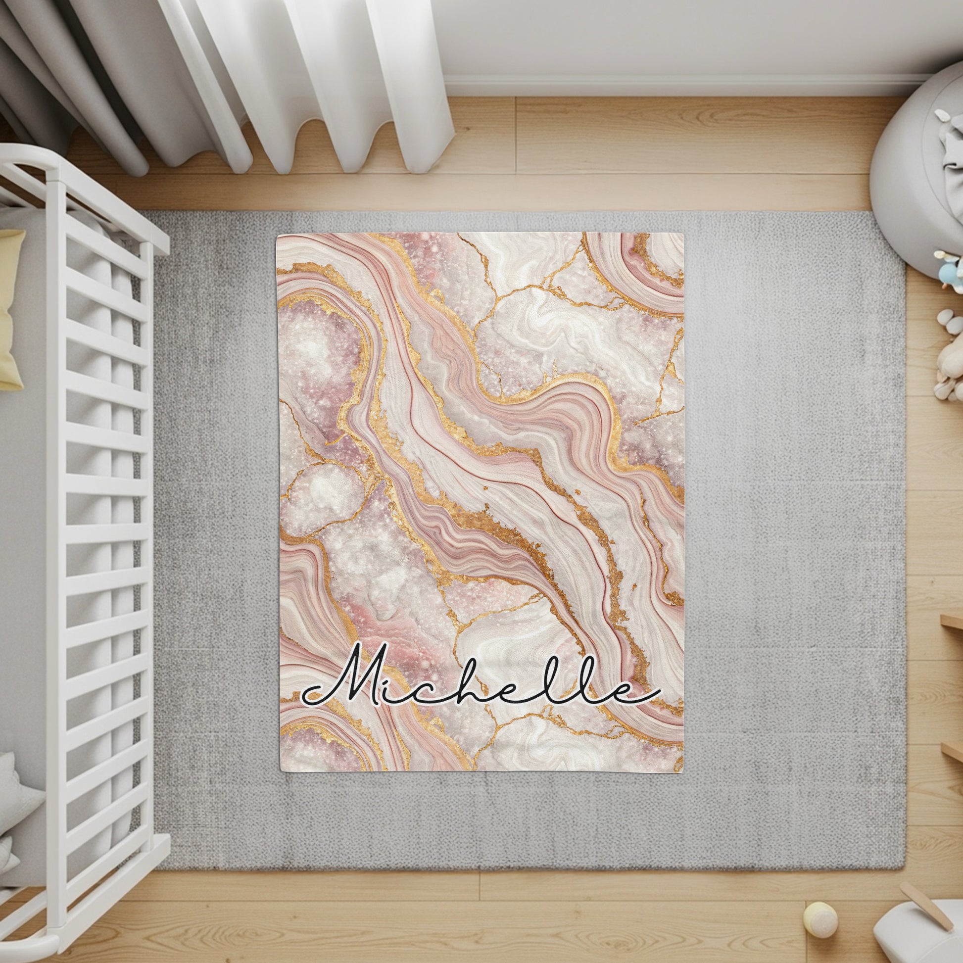 Elegant Custom Name Agate Design Print Personalized Custom Blanket - Walk Greener