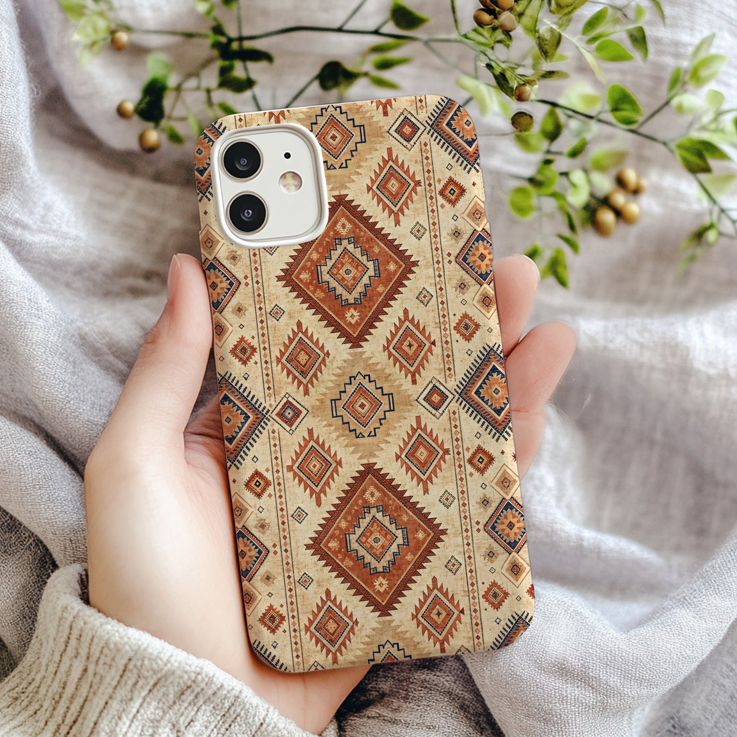 Geometric Aztec Pattern Phone Case with Tribal Design