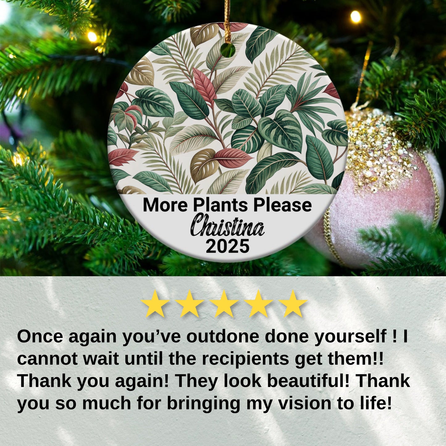 More Plants Please Personalized Ornament product