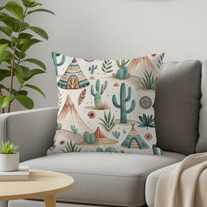 Vibrant Southwestern Cactus Design Throw Pillow