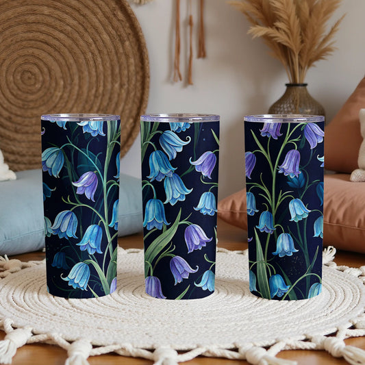 Beautiful Blue and Purple Floral Tall Tumbler  Product