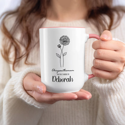Personalized Chrysanthemum November Deborah Mug