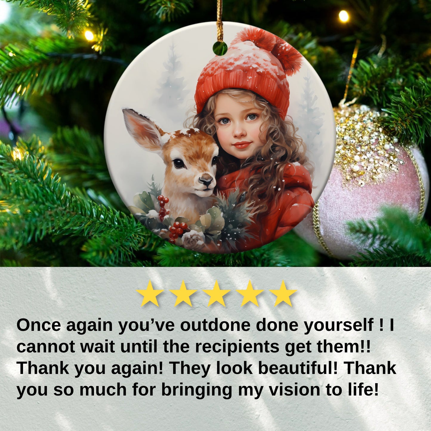 Festive Holiday Ornament Featuring Winter Scene product