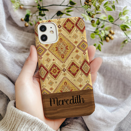 Geometric Design in Warm Tones Art Custom Phone Case - Walk Greener