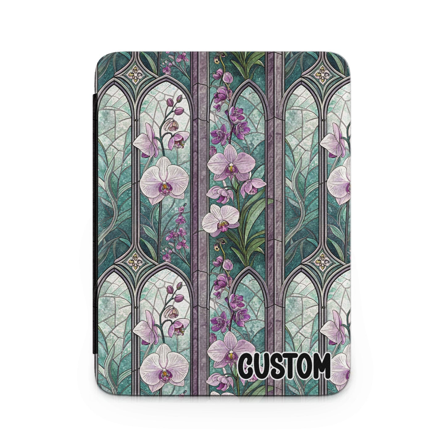 Stained Glass Orchid Pattern Custom Hardcover Case
