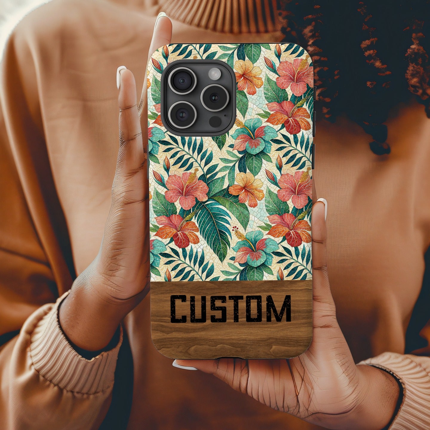Custom Tropical Floral Pattern Phone Case