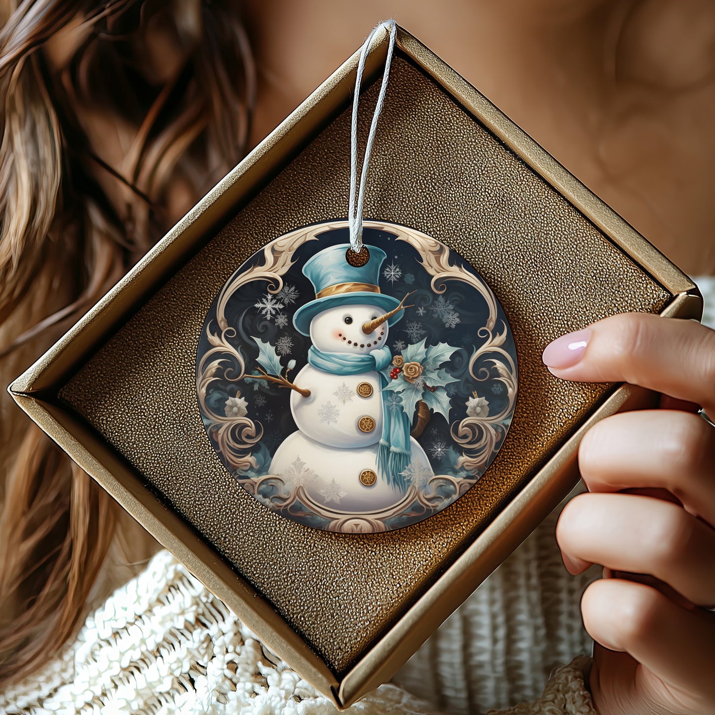 Charming Snowman Hanging Ornament Holiday Decor product type