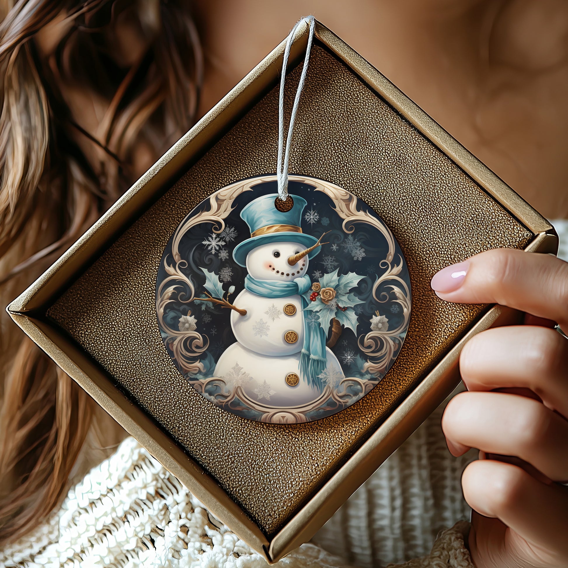 Charming Snowman Hanging Ornament Holiday Decor product type