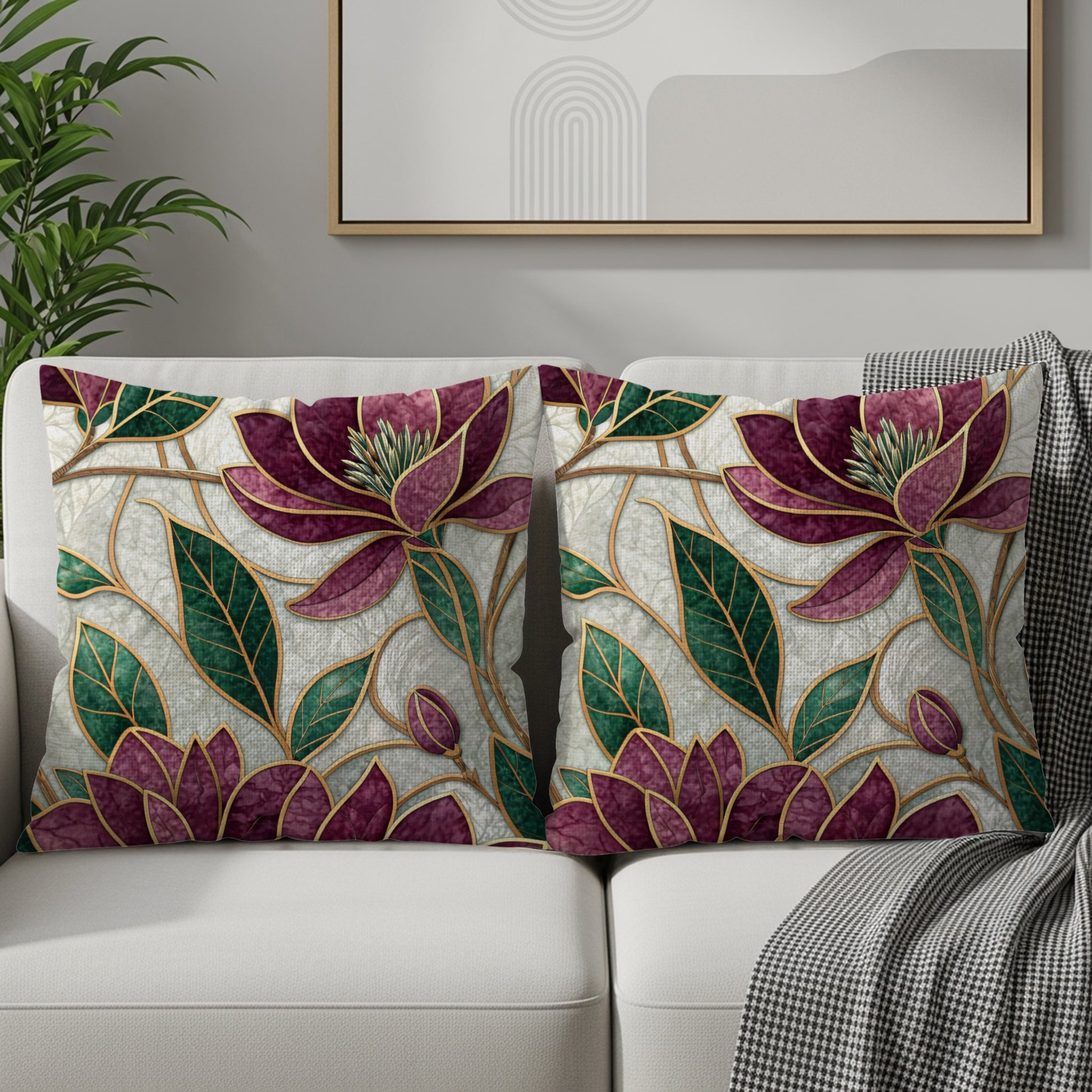 Elegant Floral Design Decorative Pillow Cover Set