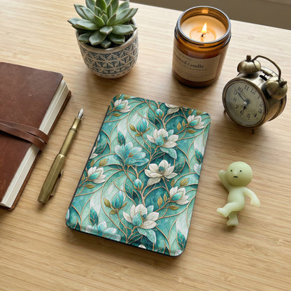 Elegant Green Floral Design Hardcover Journal
