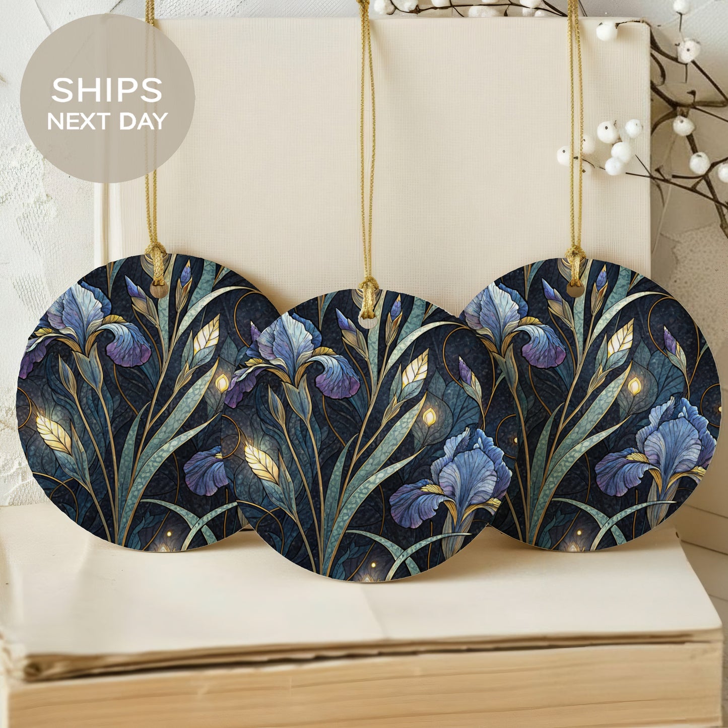 Elegant Floral Pattern Ornament Ships Next Day
