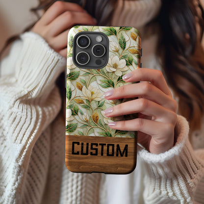 Custom Handheld Device Cover With Floral Design