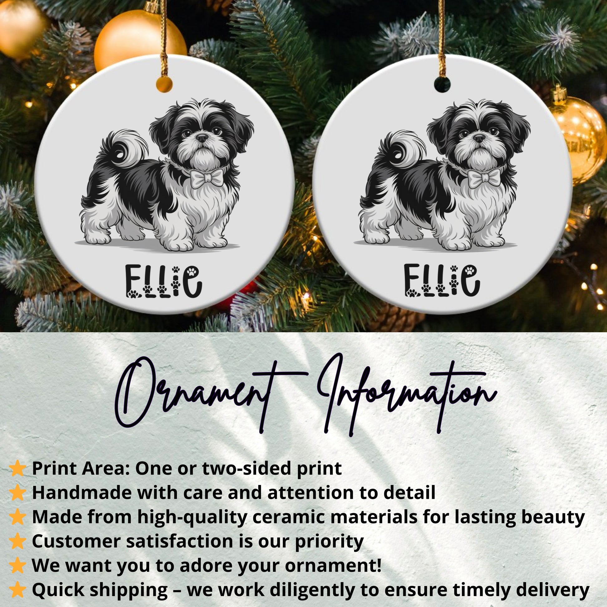 Personalized Christmas Dog Ornament product