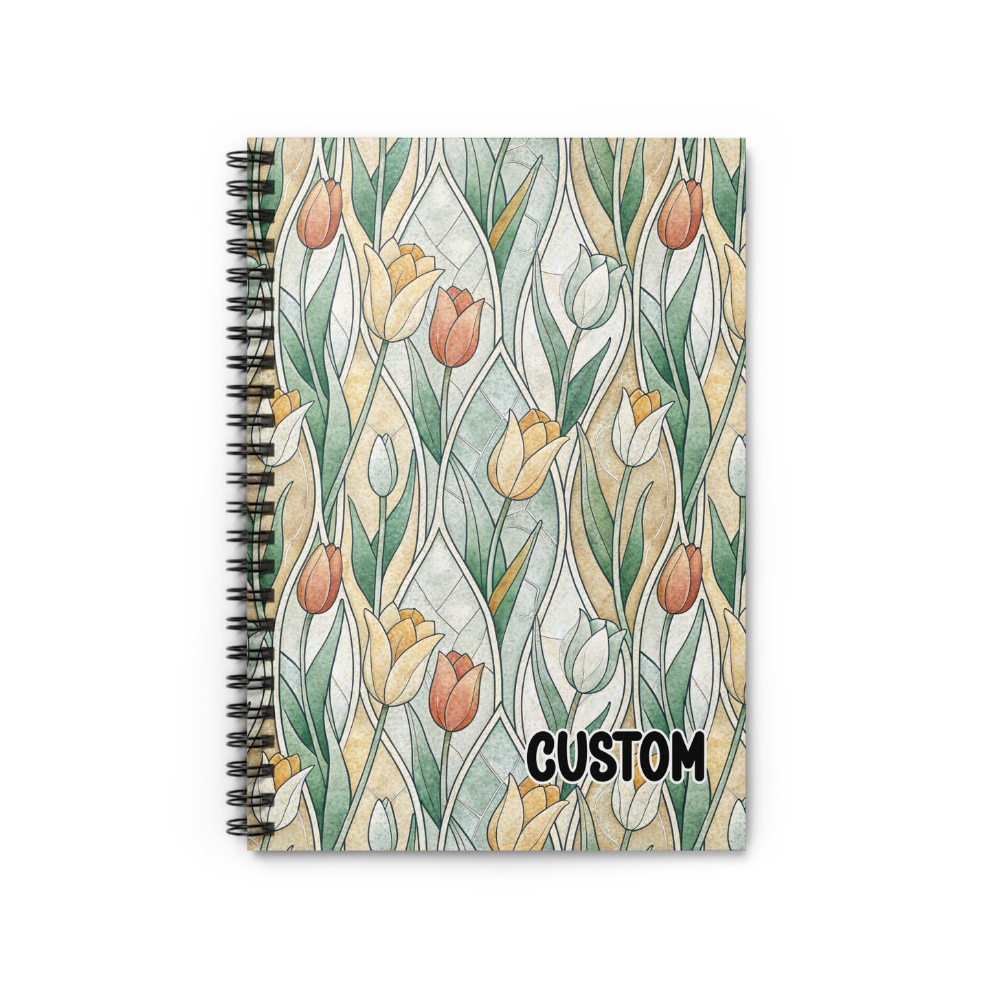 Floral Pattern Tulip Design Custom Notebook