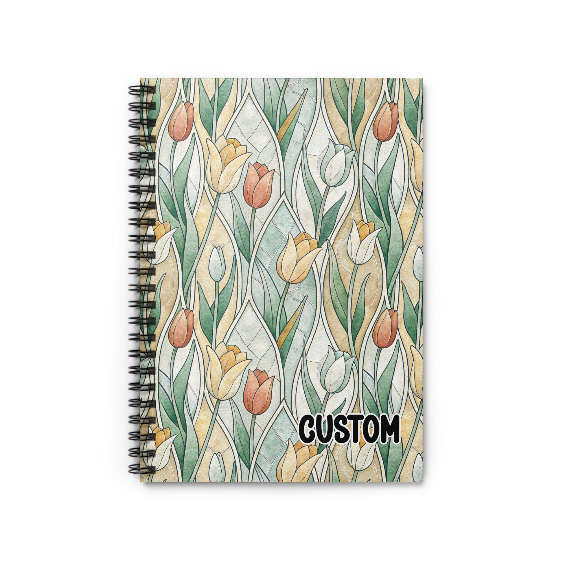 Floral Pattern Tulip Design Custom Notebook