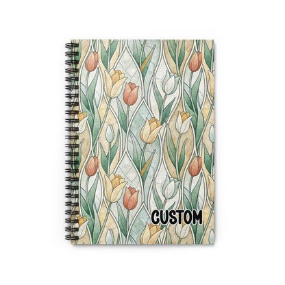 Floral Pattern Tulip Design Custom Notebook