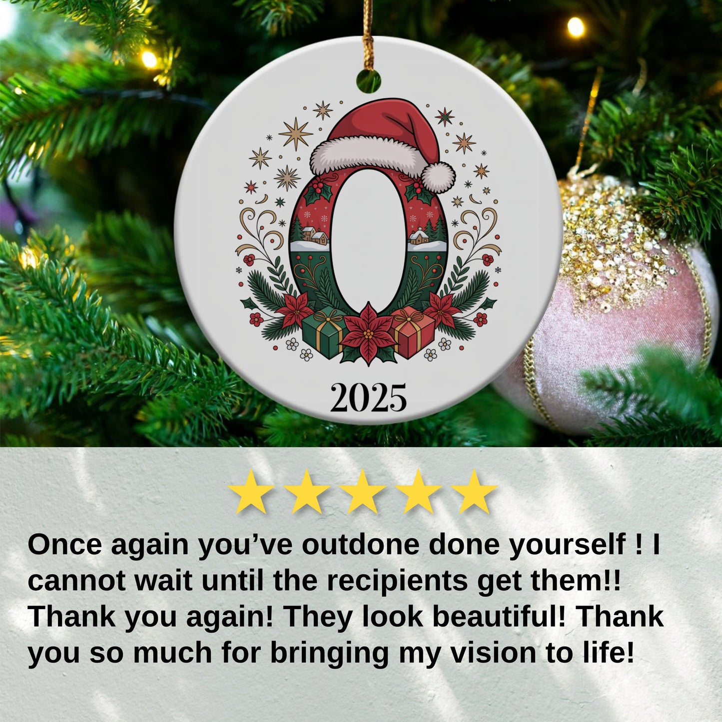 Personalized Merry Christmas Ornament 2025 product type