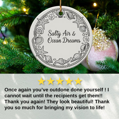 Salty Air and Ocean Dreams Seashell Starfish Ornament product