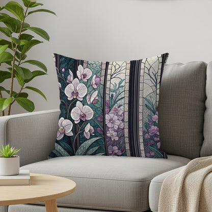 Elegant Floral Mosaic Pattern Throw Pillow for Home Decor