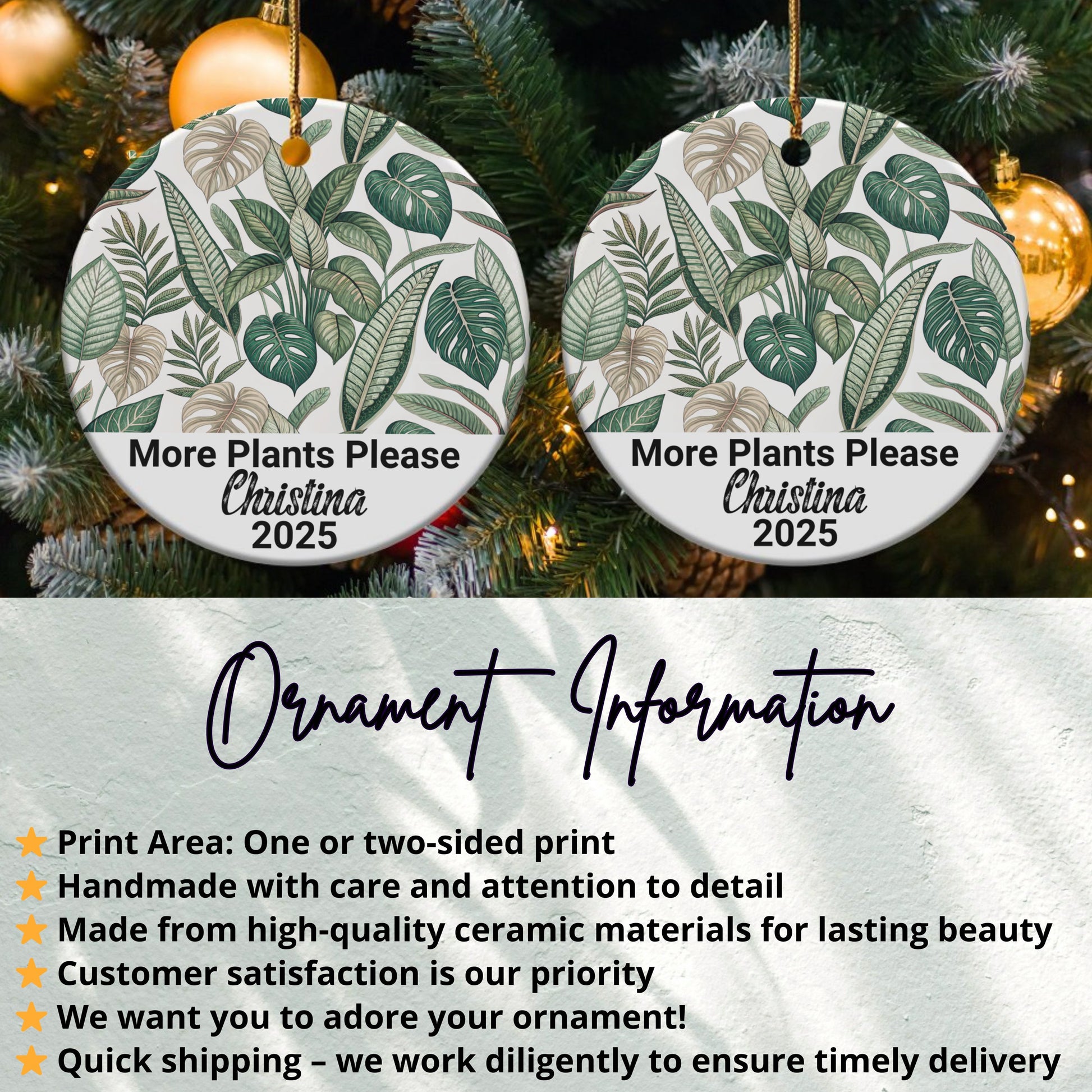 Personalized More Plants Please Ornament product