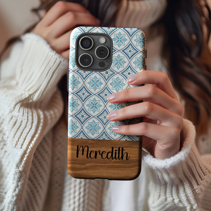 Customized Floral Pattern Phone Case with Name Meredith
