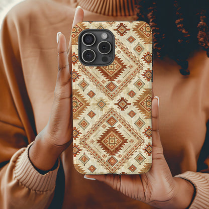 Aztec Inspired Desert Geometric Design With Custom Name Custom Phone Case - Walk Greener